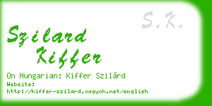 szilard kiffer business card