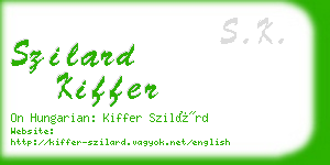 szilard kiffer business card